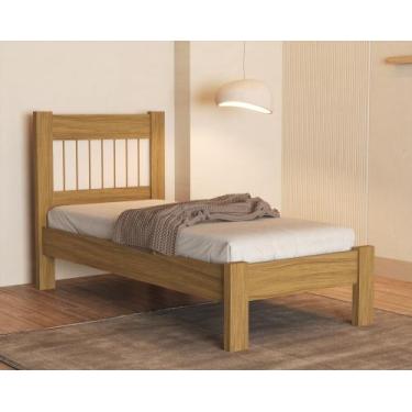 Imagem de Cama de Solteiro Estilo Classico Tradicional Bela MDF Com Estrado Made