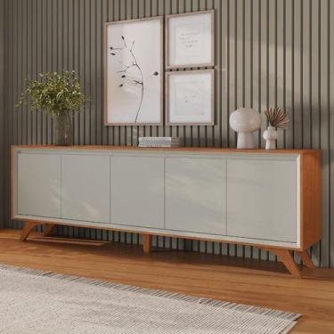 Imagem de Buffet Premium 100%mdf 5 Portas Naturalle Off White Com Pés - MAVAULAR