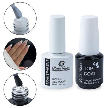 Imagem de Esmalte em Gel Renda Transparente Top Coat, Bella Rosa Manicure Nail A