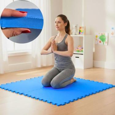 Imagem de Kit 10 Placas Tapete Tatame EVA 50x50cm 20mm 20 Bordas Emborrachado Ex