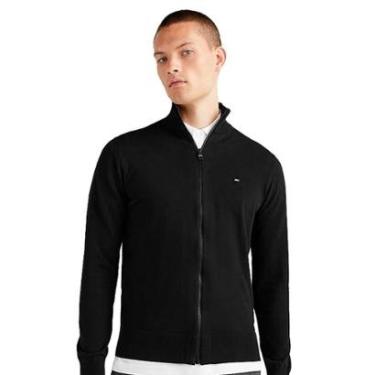 Imagem de Suéter Tommy Hilfiger Masculino 1985 Zip Through Preto-Masculino