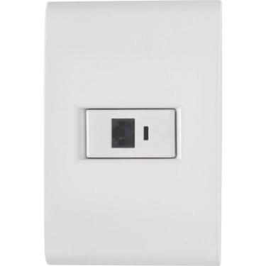 Imagem de Conjunto 4x2 Com 1 Tomada Rj45 Cat. 6 Tramontina Liz Branco Tramontina