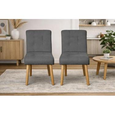 Imagem de Kit 02 Cadeiras Jantar Luna tecido Suede para Quarto Sala salão recepç
