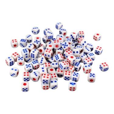 Imagem de Jogo de Dados Branco Profissional 6 Lados 16mm/14mm - DLH, 16MM/9 PCS