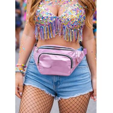 Imagem de Pochete Feminina Vinil Metalizada Holográfica Bolsos - Lika Bijuterias