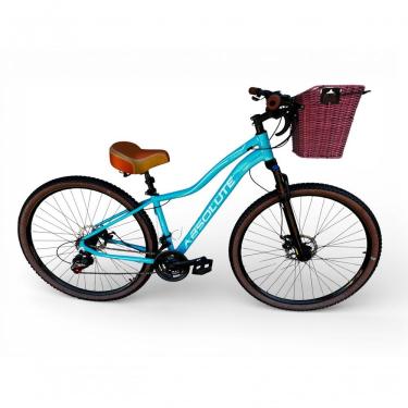 Imagem de Bicicleta Aro 29 Feminina Absolute Hera Retrô Vintage 21v Confortável Cesta Selim 2 Molas Azul Tamano 15