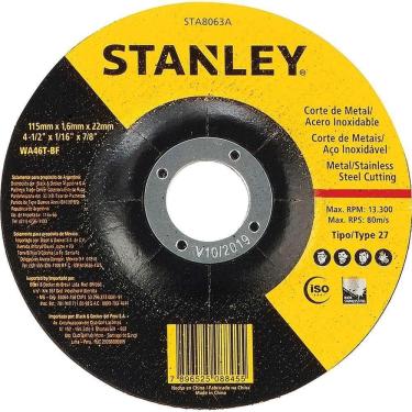 Imagem de Disco De Corte, 114,3 Mm X 1,6 Mm X 22,2 Mm, Para Metal/inox, Sta8063 Stanley Ostenvonder