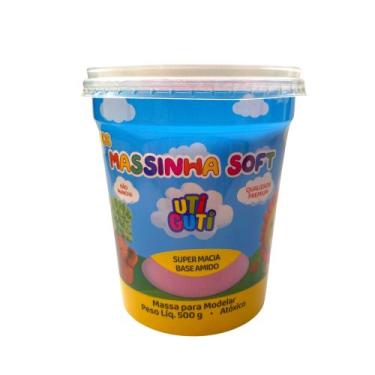 Imagem de Massa De Modelar Massinha Soft 500g UTI GUTI, Rosa escuro
