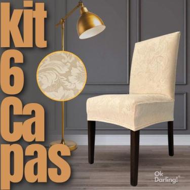 Imagem de Kit 6 Capas de Cadeira Linha Premium Mexicana - Creme - OK Darling