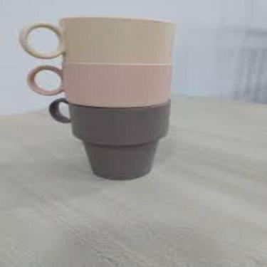 Imagem de Xicara Cafe Empilhavel Bambu e PP Lines Azul 120Ml 2955 Lyor