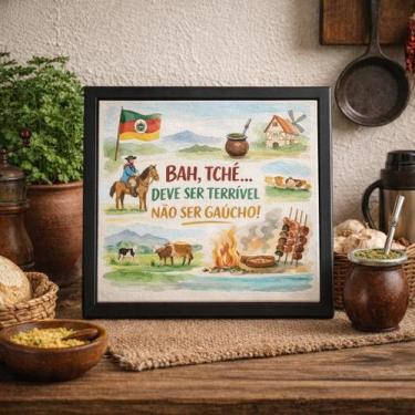 Imagem de Quadro Rio Grande Do Sul Amor Gaúcho 33X33 Mold Preta Vidro - Quadros 