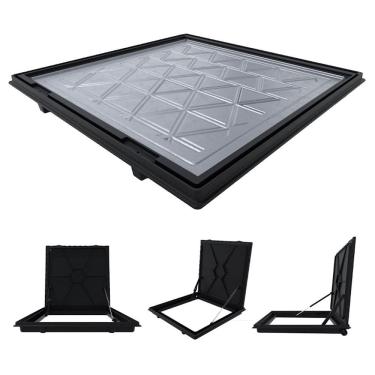 Imagem de Tampa Piscina Casa Máquina 40x40 Articulada Rebaixada Preta
