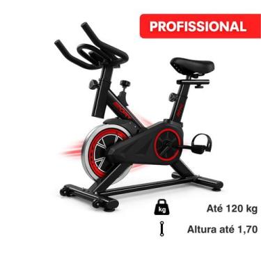 Imagem de Bicicleta Ergométrica Fitness Spinning Profissional Cor Preto E Vermel