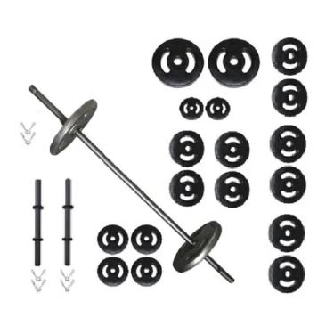 Imagem de 54 kg De Anilhas + 2 Barras 40cm e 1 Barra 120cm-Masculino