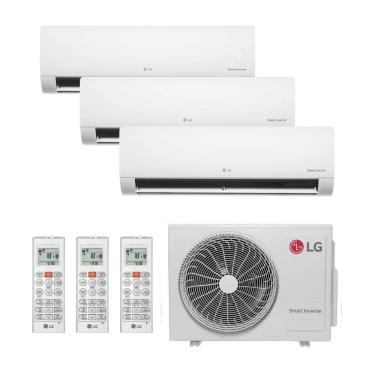 Imagem de Ar Condicionado Multi Split Inverter LG 24.000 Btus (2x Hi Wall 9.000 + Hi Wall 12.000) Quente e Frio 220V R32