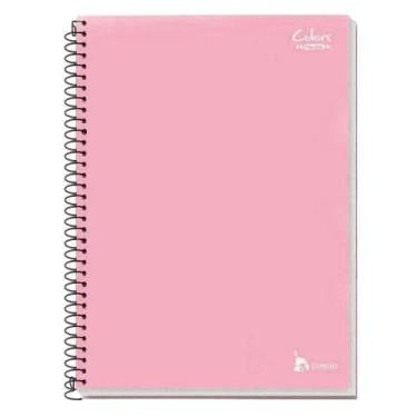 Imagem de Caderno Universitário Tamoio Espiral 200Fls Tons Pastéis, Rosa Pastel