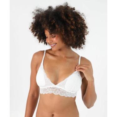 Imagem de Sutiã Top Base Renda Com Bojo Marisa Off White, 46, Off white