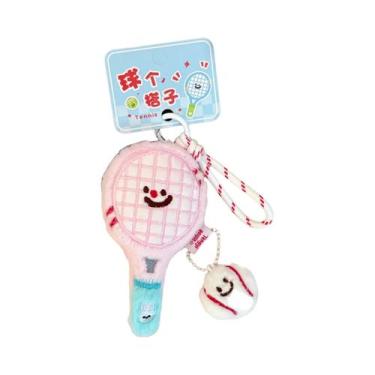 Imagem de Chaveiro De Pelúcia Fofo Em Formato De Raquete De Tênis, Pingente Para