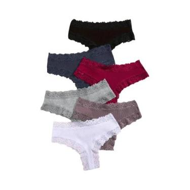 Imagem de Conjunto De Calcinhas Brasileiras De Algodão Com Renda Sexy Para Mulhe