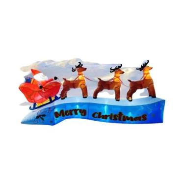 Imagem de Boneco De Neve Inflável De Natal De 1,8m Com Luzes LED Para Decoração 