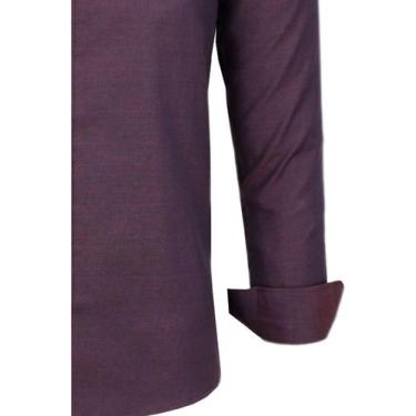 Imagem de Camisa Social Amil Masculina Slim Manga Longa Sem Bolso 1863, Vinho, 6