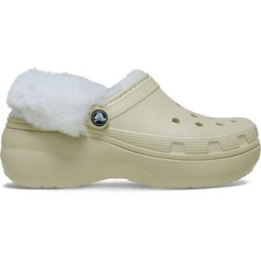 Imagem de Sandália Crocs Classic Platform Fuzz Lined Clog Bone-Unissex