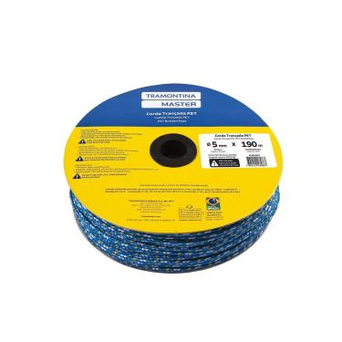 Imagem de Corda Trançada Pet 5 mm para Amarrações de Cargas Resistente Azul Tramontina