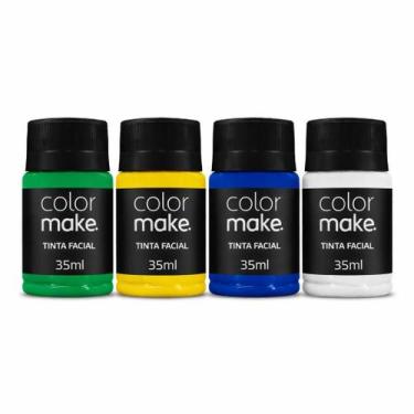 Imagem de Kit 4 tintas faciais corporais copa brasil verde amarelo azul branco t