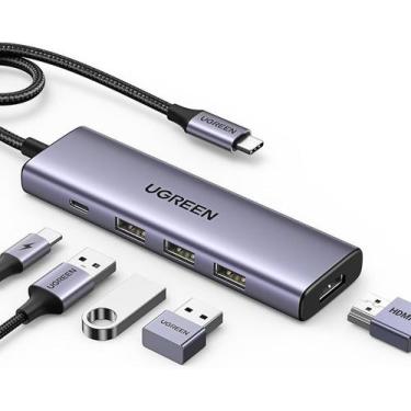 Imagem de Hub 5 Em 1 Ugreen Usb-c Para 3* Usb 3.0 + Hdmi 4k@30hz + Pd Prateado