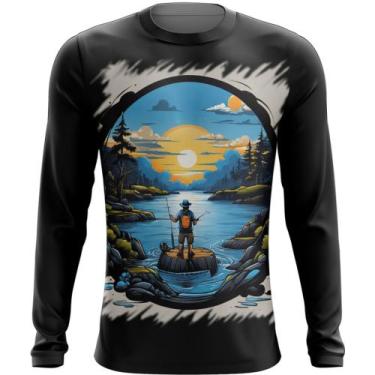 Imagem de Camiseta Manga Longa Pesca Esportiva Peixes Azul Paz 9 - Kasubeck Stor