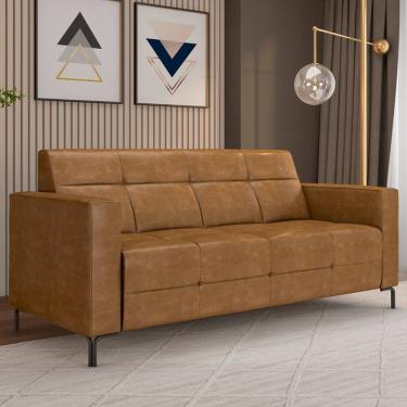Imagem de Sofá 2 Lugares Sala Living Industrial 160cm Senna K01 Couríssimo Whisky - Lyam Decor