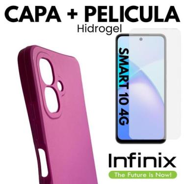 Imagem de Capinha + Película Proteção Hidrogel Para Infinix Smart 10 - DB, Roxo 