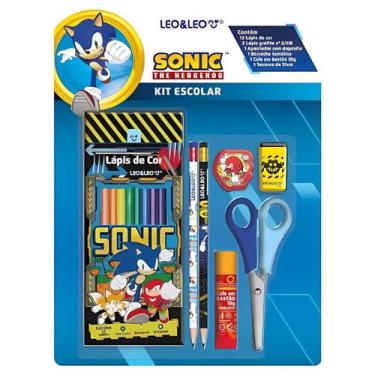 Imagem de Kit Material Escolar Leo&Leo Sonic Super Completo 7 peças