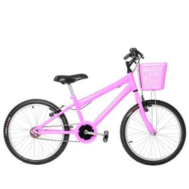Imagem de Bicicleta Infantil Feminina Aro 20 Alumínio Natural - FlexBikes, Rosa