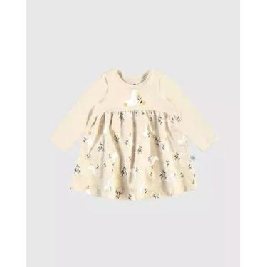 Imagem de Vestido Manga Longa Bebê Malwee Kids Bege G, Bege, G