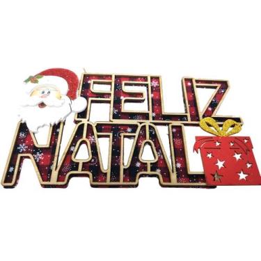 Imagem de Enfeite de natal quadro papai noel 25cm - un