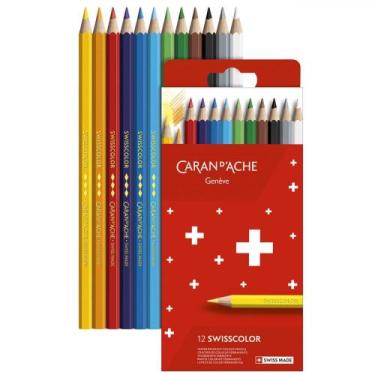 Imagem de Lápis de Cor Permanente Swisscolor Caran D'Ache 12 Cores, Swisscolor