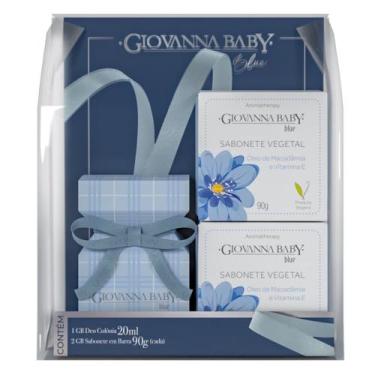 Imagem de Kit Deo Colônia Blue Giovanna Baby Blue 20ml + 2 Sabonetes 90g