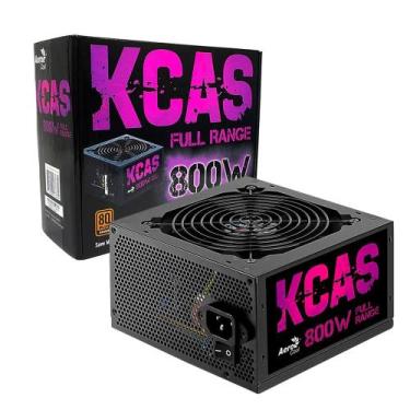 Imagem de Fonte Para PC AeroCool KCAS 800W 80 PLus Bronze APFC 5746, 115 ~ 230VA