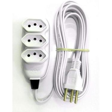 Imagem de Extensão Tri 2P+T Cabo PP 1,5M Branco Ilumi