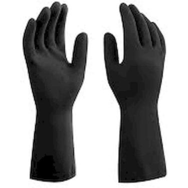 Imagem de Luva Latex Preta Mucambo M 30cm 0,62mm