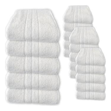 Imagem de Kit 20 Toalhas de Rosto Lufamar Dubai Hotelaria Pousada 45x80 Cor:Bran
