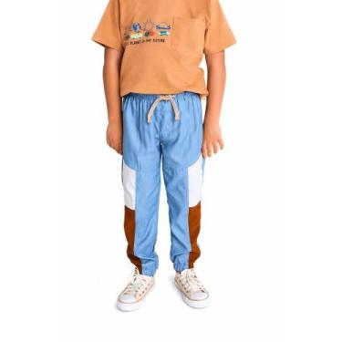 Imagem de Calça Infantil Menino Acampamento Legal Alphabeto Azul, 10, Azul