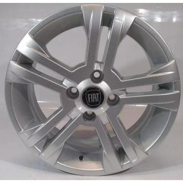 Imagem de Kit 4 Rodas Fiat Palio Atractive Uno Siena Strada Aro 14  Prata Krmai 