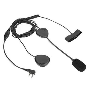 Imagem de Fone de ouvido para capacete de motocicleta, intercomunicador PTT, fone de ouvido com microfone para rádio bidirecional Walkie Talkie