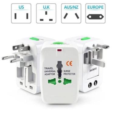 Imagem de Kit 2 Adaptador Tomada Universal Internacional Padrão 150 Países Viagem Bivolt