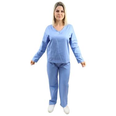 Imagem de Pijama em Algodão Uniforme Centro Cirúrgico Manga Longa