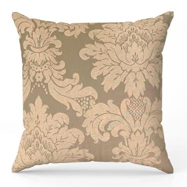 Imagem de Capa Para Almofada Medalhão Bege Areia Jacquard 70x70