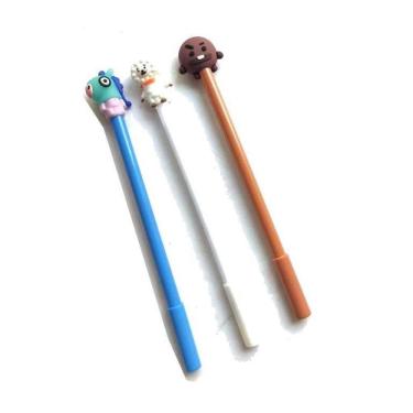 Imagem de Kit 3 Canetas Bts Kpop Bt21 Kawaii Personagens Boneco