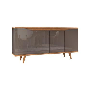 Imagem de Aparador Buffet 4 Portas Kira Cor Cinza Pérola E Noce